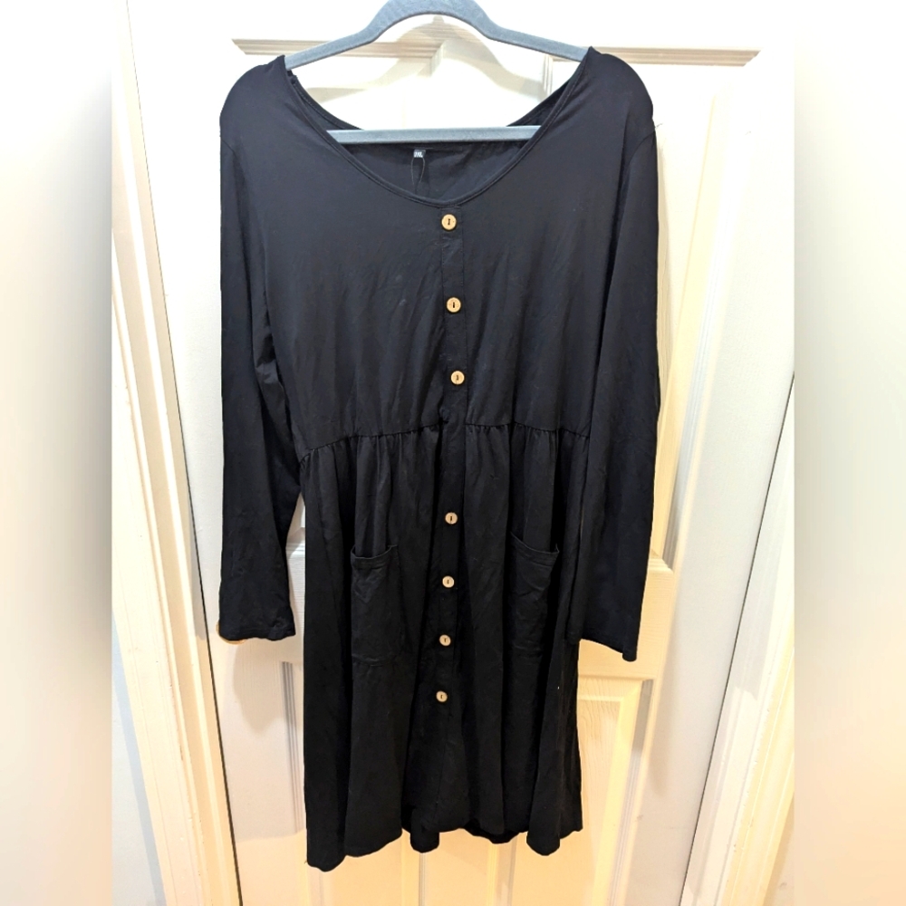 Black Button-Down Dress